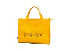 Music Carry Bag Wide Yellow with Notes