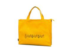 Music Carry Bag Wide Yellow with Notes