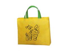 Music Carry Bag Wide Gold with Notes