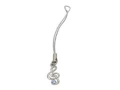 Mobile Phone Chain - Jewelled Clef Blue