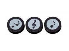 Music Clip Round with Magnet Set of 3 Black