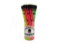 Flexible Pencil with Eraser - Music Notes Colourful Tub of 50