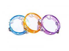 Tambourine Clear Head 6" 5 Jingle Transparent Colours