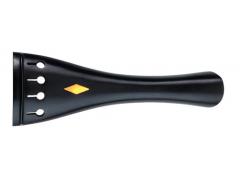 Violin Tailpiece Tulip Shape Ebony Gold Rhombus Inlay