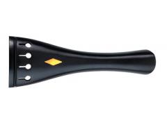 Violin Tailpiece Tulip Shape Ebony Gold Rhombus Inlay