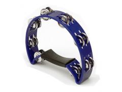 Tambourine Halfmoon 16 Jingles Double Row Blue