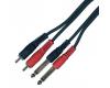UXL RCA Patch Cable 2 Metre 2 x 6.3mm Jacks 2 x (M)RCA Plugs
