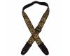 Colonial Leather Jacquard Guitar Strap Gold Flowers