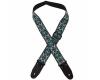 Colonial Leather Jacquard Guitar Strap Aqua Flower