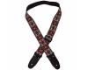 Colonial Leather Jacquard Guitar Strap Red Flower