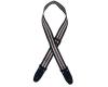Colonial Leather Striped Guitar Strap Black