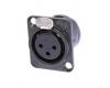 3 Pin Female XLR Panel Mount Socket Black