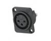 3 Pin Female XLR Panel Mount Socket Plastic