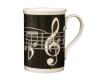 Bone China Mugs - Black Musical Notes