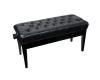 Piano Bench Duet Mono Adjustable Black