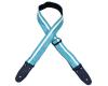 Colonial Leather Stripe Guitar Strap Aqua with White Stripe