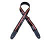 Colonial Leather Stripe Guitar Strap Black with Orange Stripe