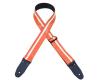 Colonial Leather Stripe Guitar Strap Orange with White Stripe