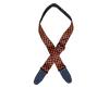 Colonial Leather Checker Guitar Strap Orange & Black