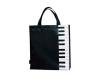 Music Carry Bag Tall Black with Piano Keys