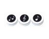 Music Clip with Magnet Round Set of 3 White