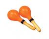 Maracas - Plastic Orange Moulded Plastic Wood Handle